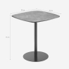 Table à manger 70x70cm cuisine restaurant effet marbre noir Mikee+ Réductions