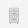 Commode de bureau mobile en métal blanc 3 tiroirs et roulettes Layt M Vente