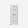 Commode de bureau avec 4 tiroirs et roues en métal blanc Layt L Vente
