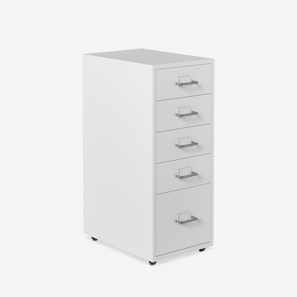 Commode de bureau rangement documents 5 tiroirs et roulettes Layt XL Promotion