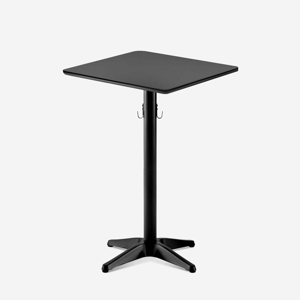 Table haute 105cm noire bar bistrot avec crochet pour sac Jotor+ Promotion Table haute 105cm noire bar bistrot avec crochet pour sac Jotor+ Promotion