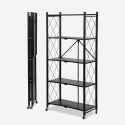 Étagère pliable de cuisine sur roulettes en métal 5 niveaux Kerry XL Vente
