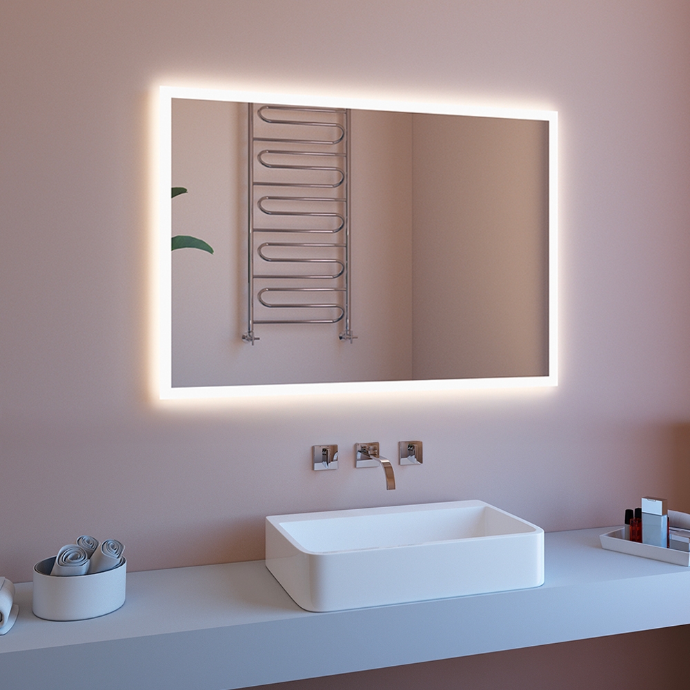 Miroir de salle de bain anti-buée LED rétro-éclairé 100x70 ETR127-M Promotion Miroir de salle de bain anti-buée LED rétro-éclairé 100x70 ETR127-M Promotion