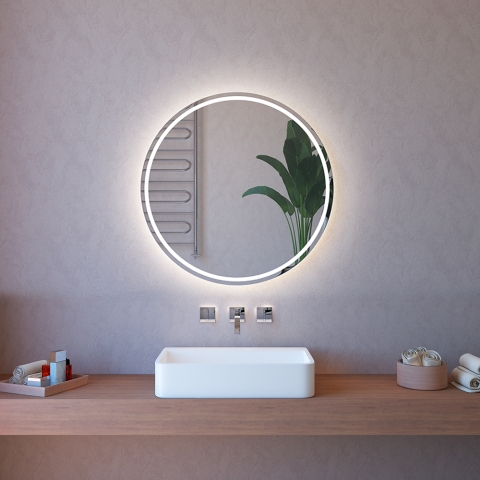 Rond verlichte badkamerspiegel 85cm met anti-condens ETR103-L Aanbieding