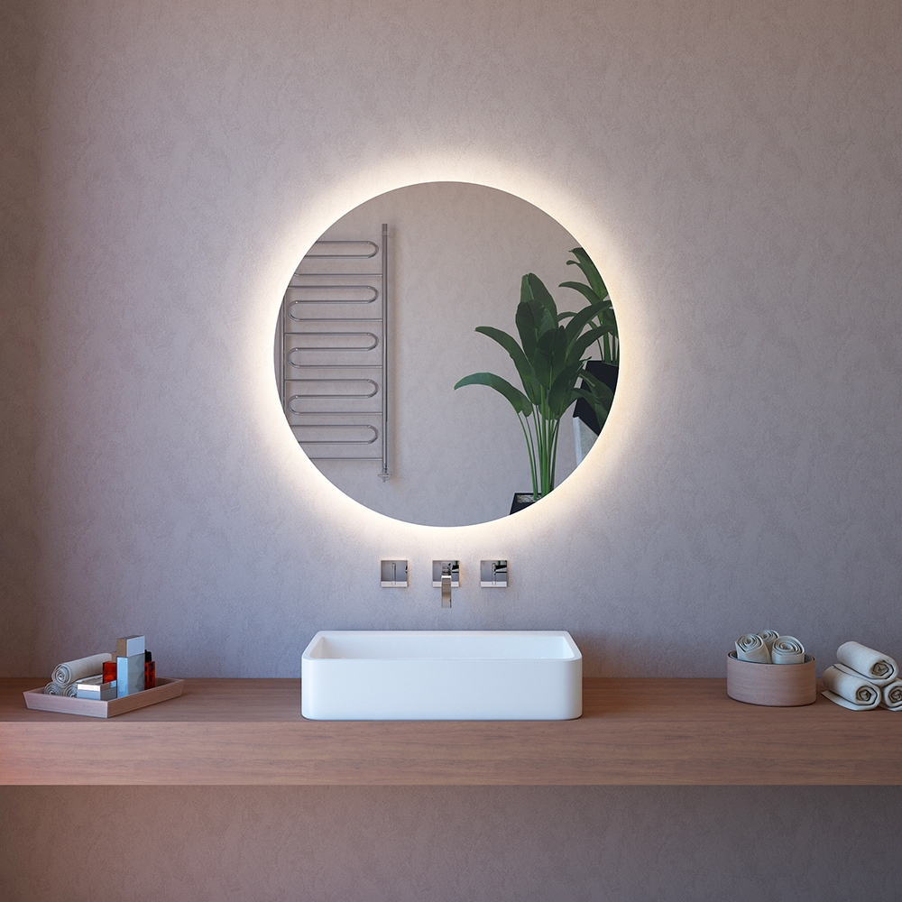 Ronde LED badkamerspiegel met anti-condens, 90 cm, achterverlichting ETR116-XL Aanbieding Ronde LED badkamerspiegel met anti-condens, 90 cm, achterverlichting ETR116-XL Aanbieding