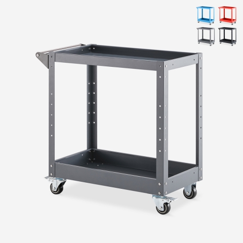 Metalen gereedschapswagen 2 planken voor garage of werkplaats Kerey Aanbieding