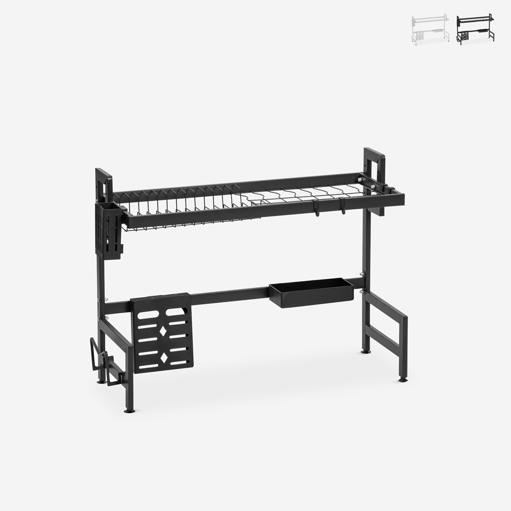 Égouttoir à vaisselle à poser pour évier de cuisine noir blanc Nalan Promotion Égouttoir à vaisselle à poser pour évier de cuisine noir blanc Nalan Promotion