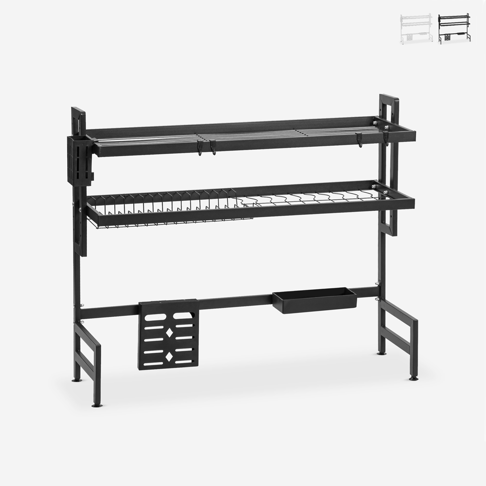 Égouttoir à vaisselle noir blanc sur évier de cuisine Teket Plus Promotion Égouttoir à vaisselle noir blanc sur évier de cuisine Teket Plus Promotion