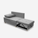 Canapé 2 places convertible gain de place en tissu gris Wanda Modèle