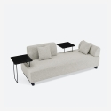 3-zits modulaire bank met kussens en modulaire tafels Salus Korting