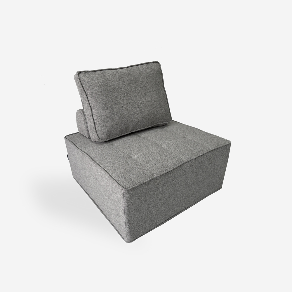 Fauteuil de salon modulaire en tissu gris Raji Promotion Fauteuil de salon modulaire en tissu gris Raji Promotion