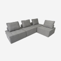 Fauteuil de salon modulaire en tissu gris Raji Offre