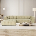 Modulaire 4-zits hoekbank links van ribfluweel Cady Velvet Aanbieding