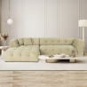 Modulaire 4-zits hoekbank links van ribfluweel Cady Velvet Aanbieding