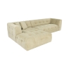 Modulaire 4-zits hoekbank links van ribfluweel Cady Velvet Verkoop