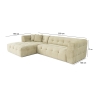 Modulaire 4-zits hoekbank links van ribfluweel Cady Velvet Prijs
