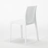 Vierkante salontafel wit 70x70 cm met stalen onderstel en 2 gekleurde stoelen Ice Cocktail 