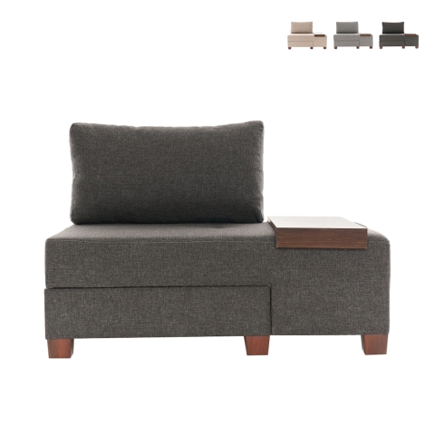 Chaise longue lit pliable côté droit en lin Betty Right Promotion