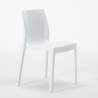 Vierkante salontafel wit 70x70 cm met stalen onderstel en 2 gekleurde stoelen Ice Cocktail 