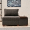 Chaise longue lit pliable côté droit en lin Betty Right Remises