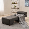 Chaise longue lit pliable côté droit en lin Betty Right Réductions