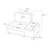Chaise longue lit pliable côté droit en lin Betty Right 