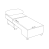 Chaise longue lit pliable côté droit en lin Betty Right 