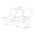 Chaise longue lit pliable en lin Betty côté gauche 