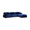 Blauwe modulaire 4-zits bank met voetensteun in fluweel Bubble 3SPV Verkoop