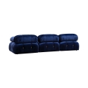 Canapé modulable 4 places bleu avec repose-pieds en velours Bubble 3SPV Offre