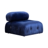 Blauwe modulaire 4-zits bank met voetensteun in fluweel Bubble 3SPV Korting