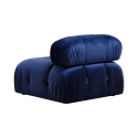 Blauwe modulaire 4-zits bank met voetensteun in fluweel Bubble 3SPV Kortingen