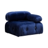 Blauwe modulaire 4-zits bank met voetensteun in fluweel Bubble 3SPV Catalogus