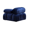 Blauwe modulaire 4-zits bank met voetensteun in fluweel Bubble 3SPV Voorraad