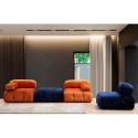 Blauwe modulaire 4-zits bank met voetensteun in fluweel Bubble 3SPV Karakteristieken