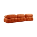 Modulaire 4-zits bank in oranje fluweel Bubble 3SV Aanbod