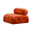 Modulaire 4-zits bank in oranje fluweel Bubble 3SV Voorraad