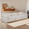 Modulaire 4-zitsbank in witte bouclé Bubble 3SB Aanbod