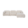 Modulaire 4-zitsbank met voetensteun in witte bouclé Bubble 3SPB Verkoop