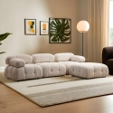 Modulaire 4-zitsbank met voetensteun in Bubble 3SP-stof Korting
