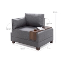 Moderne chaise longue fauteuil met geïntegreerd dienblad Fly Left 