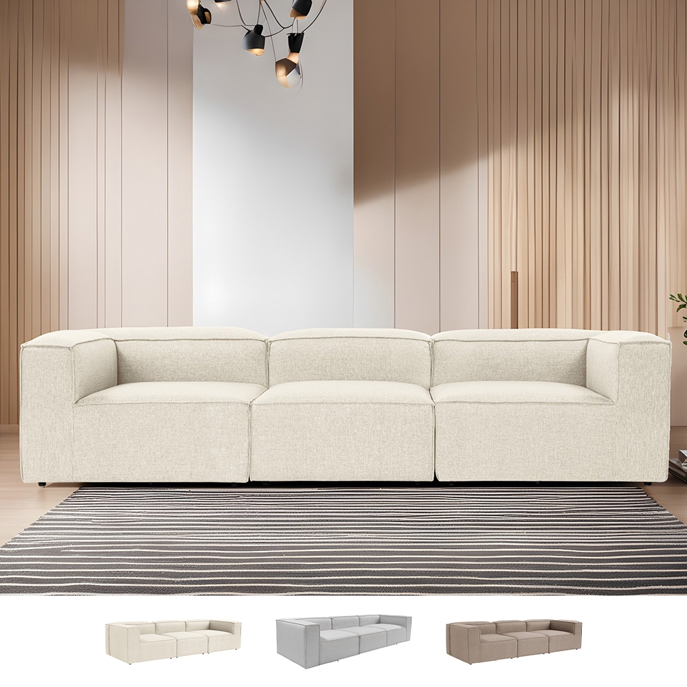 Canapé modulable 4 places moderne en lin Fora 4 Promotion Canapé modulable 4 places moderne en lin Fora 4 Promotion