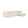 Modulaire 4-zitsbank met voetenbank in linnen Fora 