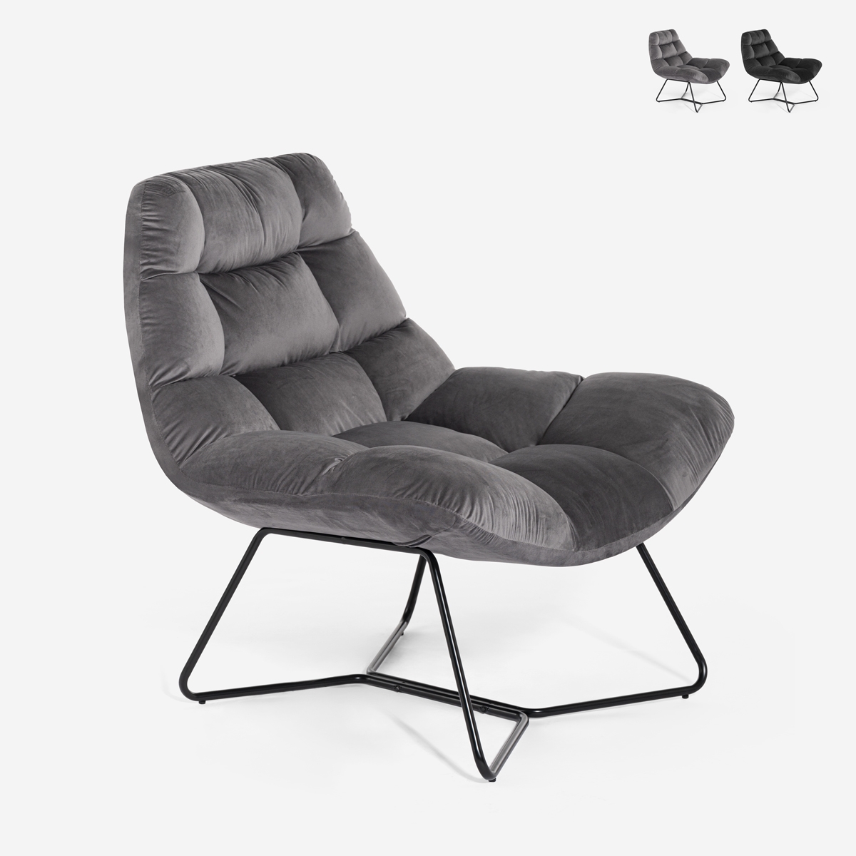 Fauteuil de salon moderne en velours design Karu Promotion Fauteuil de salon moderne en velours design Karu Promotion