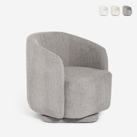 Moderne draaibare fauteuil van bouclé stof Orav Aanbieding