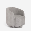 Moderne draaibare fauteuil van bouclé stof Orav Kortingen