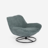 Moderne draaibare fauteuil in bouclé stof Konn Korting
