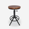 Tabouret industriel vintage réglable à vis en métal noir Crewi Vente