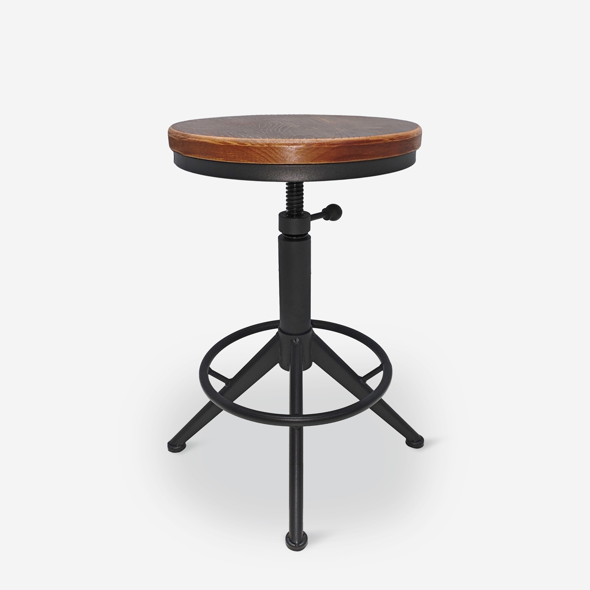 Tabouret industriel vintage réglable à vis en métal noir Crewi Promotion Tabouret industriel vintage réglable à vis en métal noir Crewi Promotion