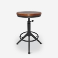 Tabouret industriel vintage réglable à vis en métal noir Crewi Promotion